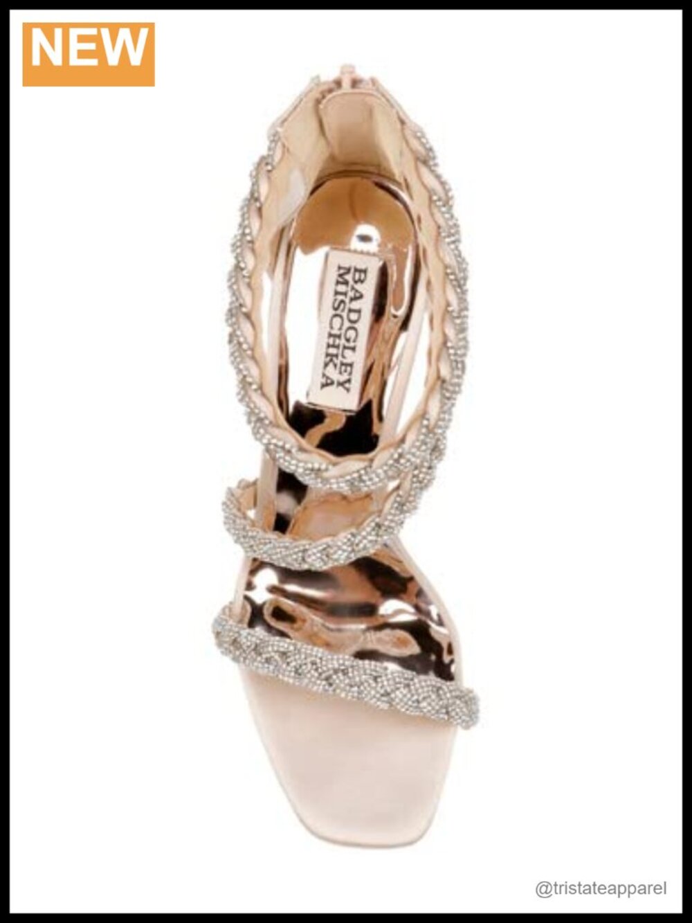 Braided Rhinestone Block Heel Sandals - Picture 5 of 6